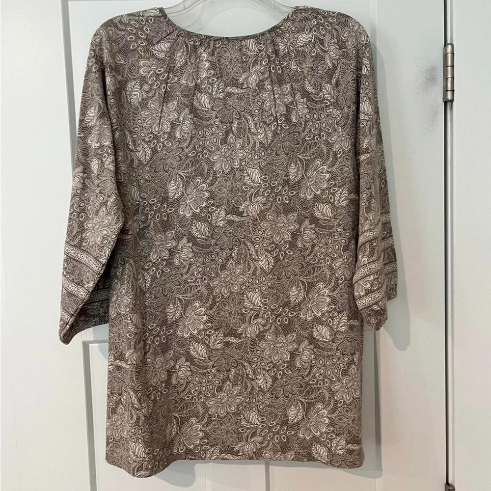 J JILL FLORAL PRINTED TUNIC SIZE MEDIUM. TAN/CREAM NWT! - Picture 5 of 6